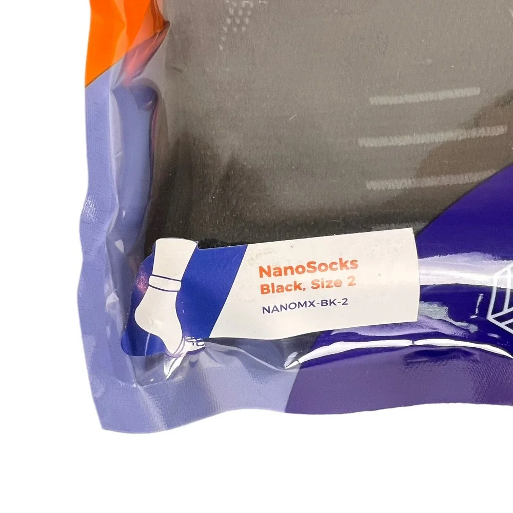 NEW! Nanosocks 3D Nano-Weave Technology Nanomx-BK-2 BLACK Size 2‎ / Medium